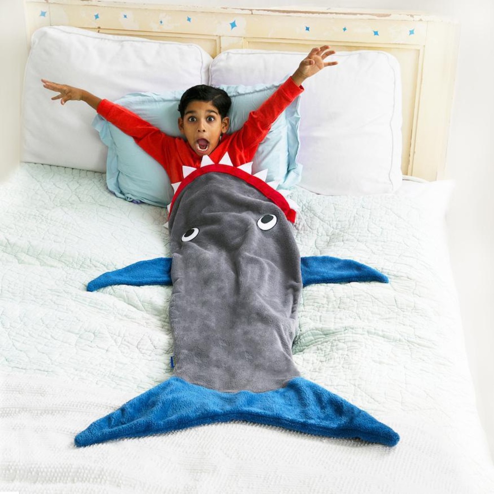 Blankie Tails Shark Blanket Kids Novelty Comfy Lounge Blanket Bag